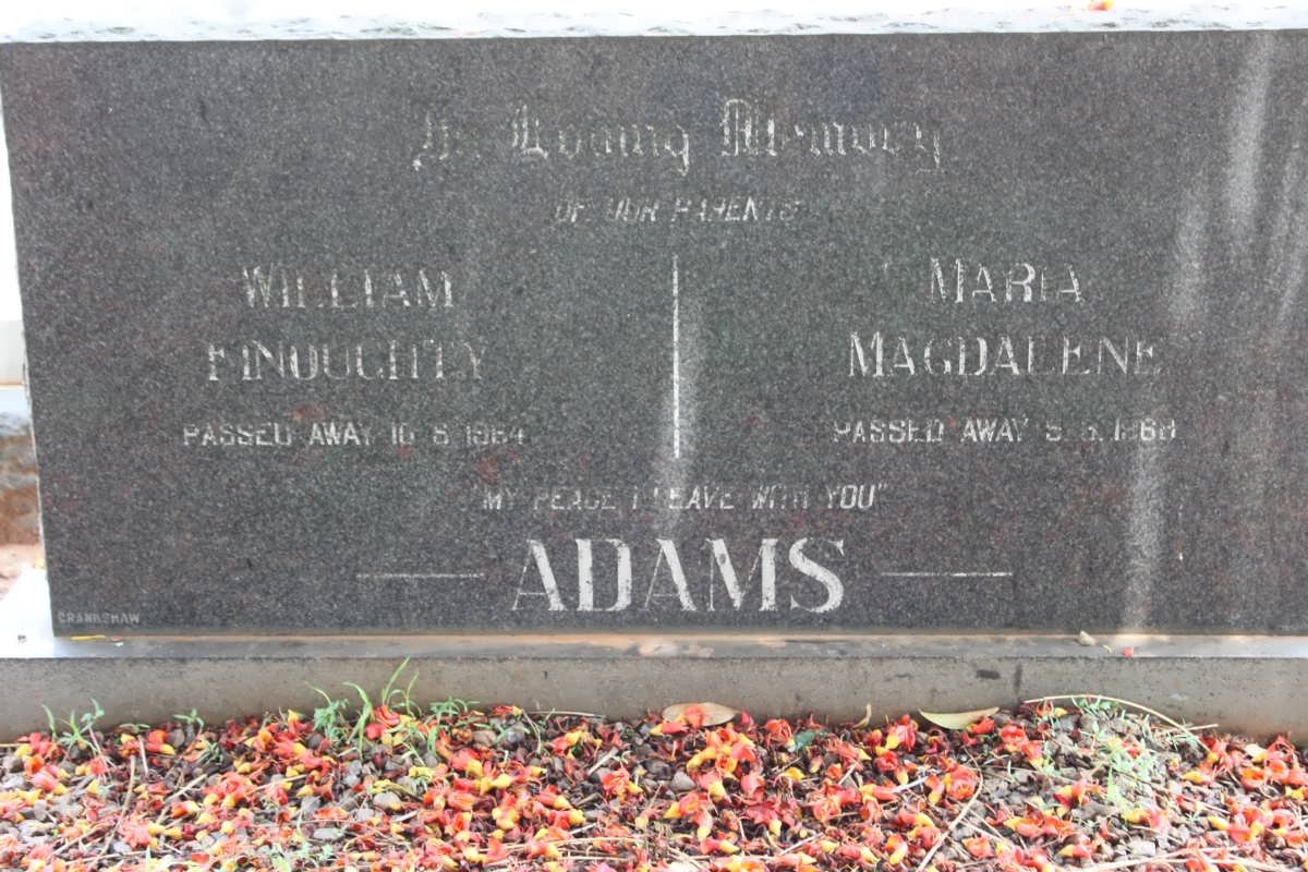 ADAMS William Finoughty -1964 &amp; Maria Magdalene -1968