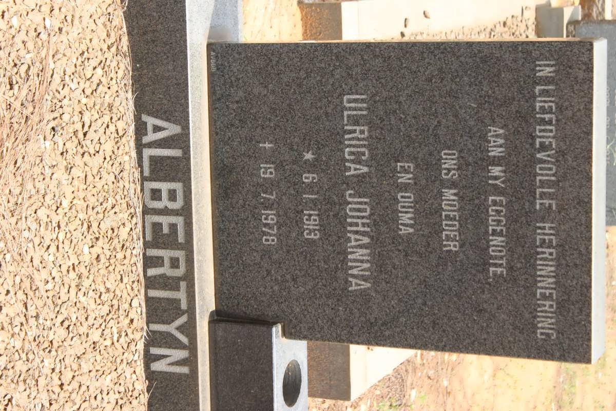 ALBERTYN Ulrica Johanna 1913-1978