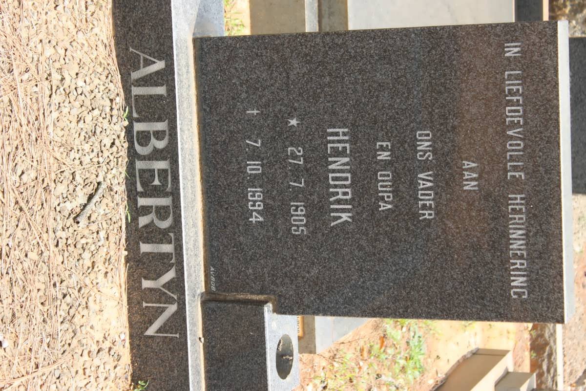 ALBERTYN Hendrik 1905-1994