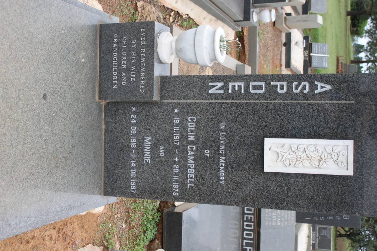 ASPDEN Colin Campbell 1917-1975 &amp; Minnie 1918-1997