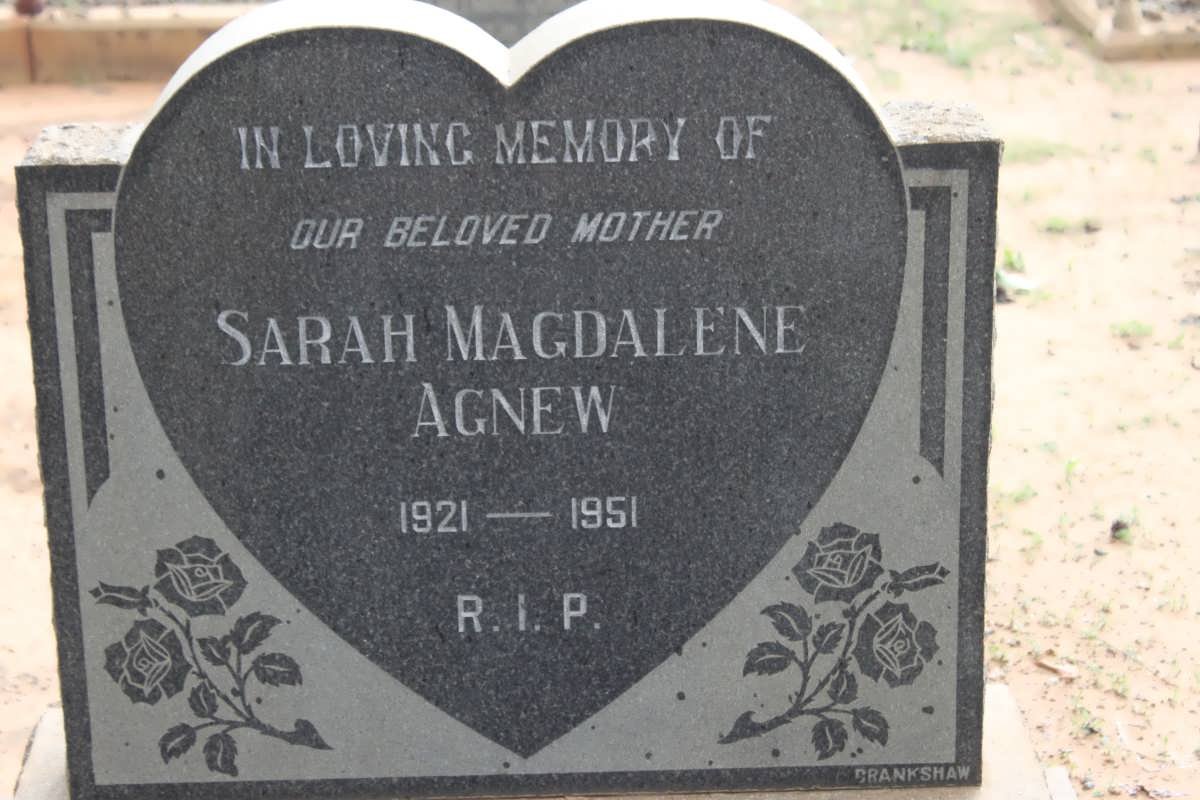 AGNEW Sarah Magdalene 1921-1951