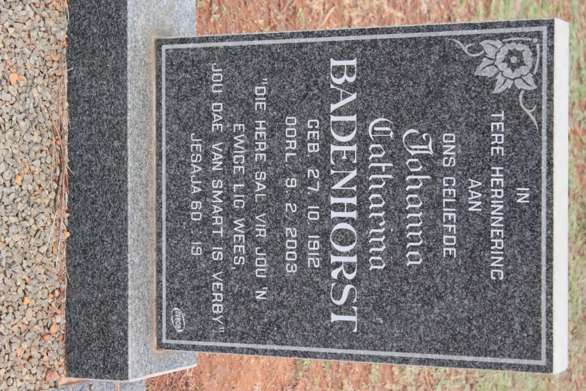 BADENHORST Johanna Catharina 1912-2003