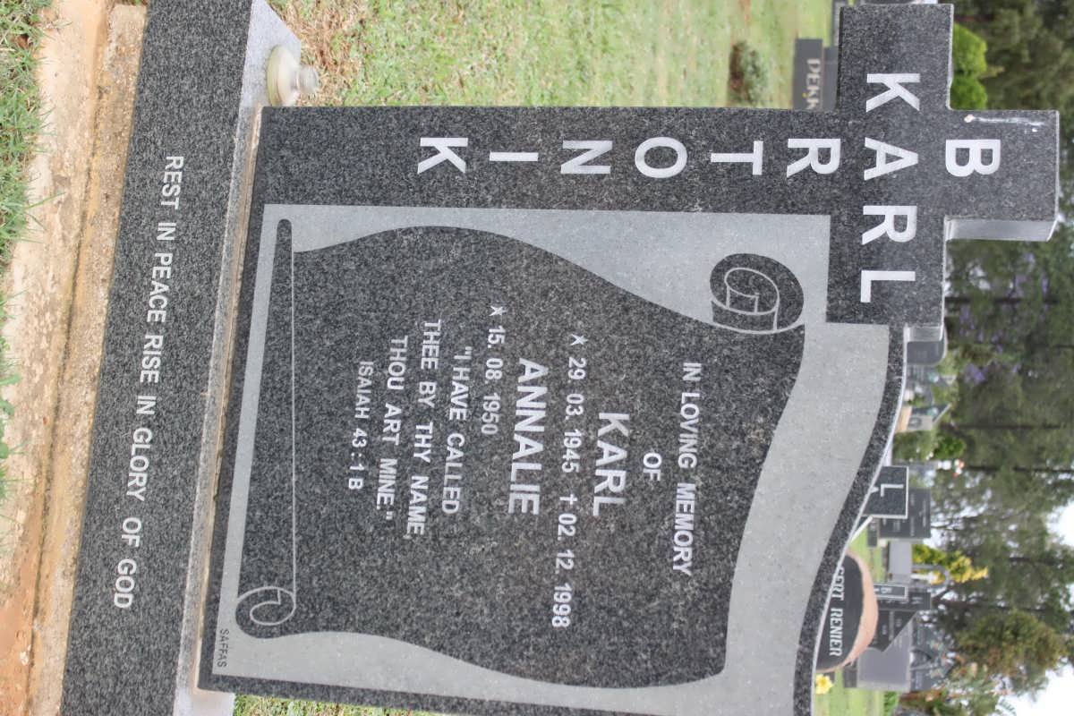 BARTONIK Karl 1945-1998 &amp; Annalie 1950-
