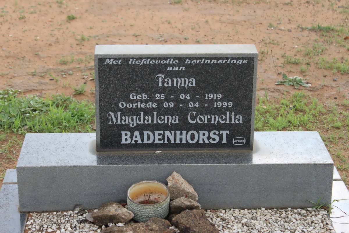 BADENHORST Magdalena Cornelia 1919-1999