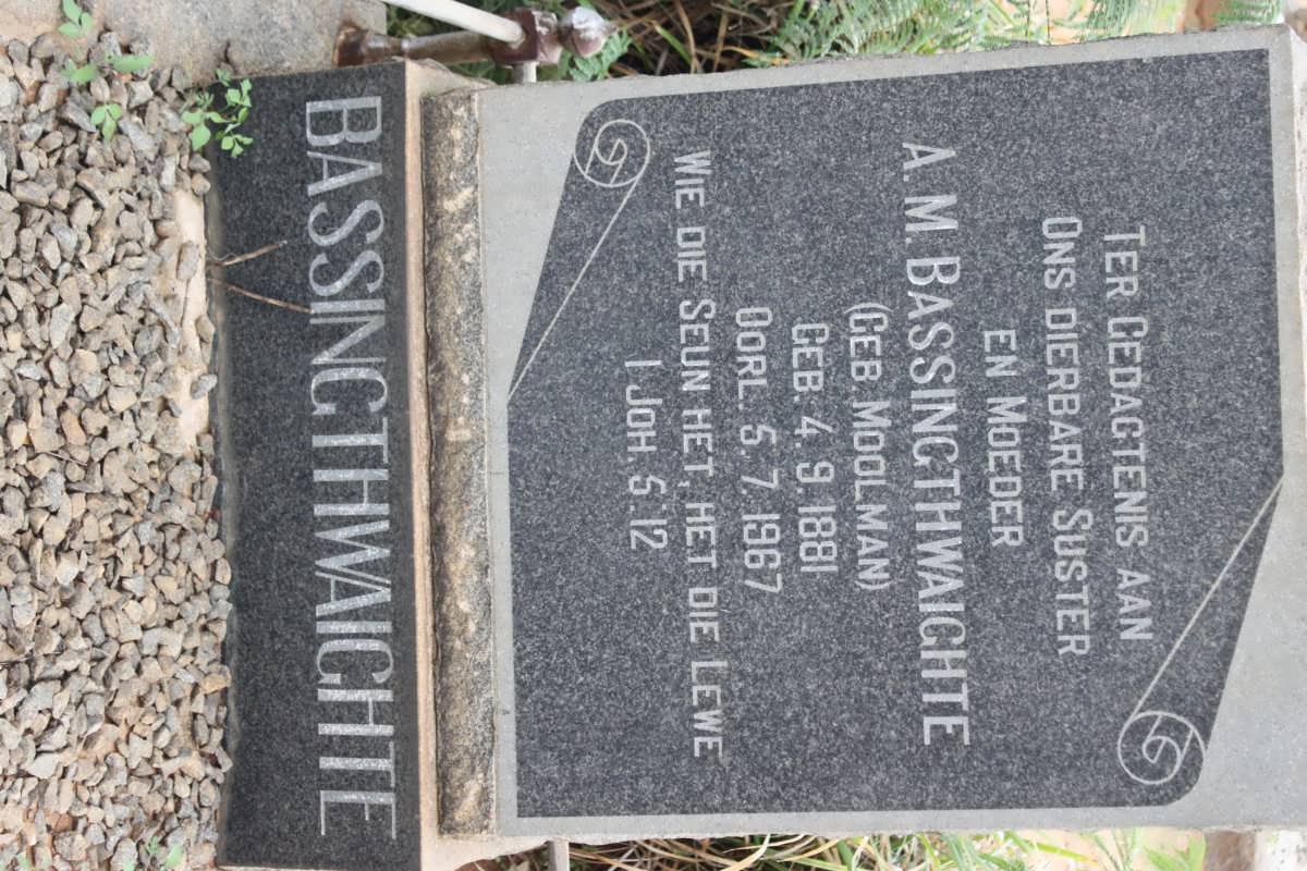 BASSINGTHWAIGHTE A.M. nee MOOLMAN 1881-1967
