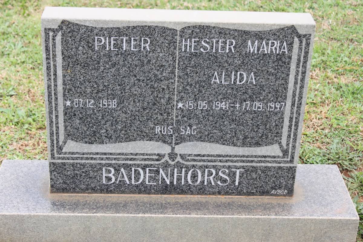 BADENHORST Pieter 1938- &amp; Hester Maria Alida 1941-1997