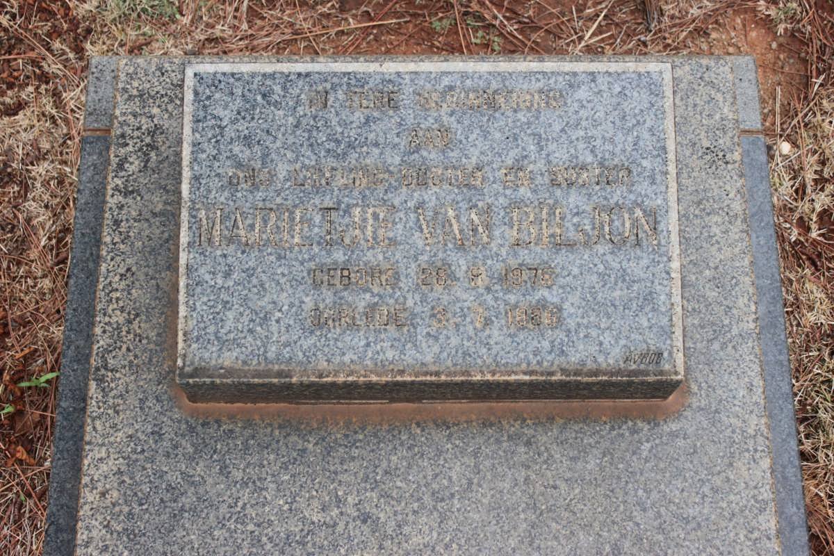 BILJON Marietjie, van 1978-1986