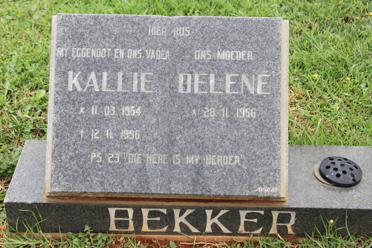 BEKKER Kallie 1954-1996 &amp; Delene 1956-