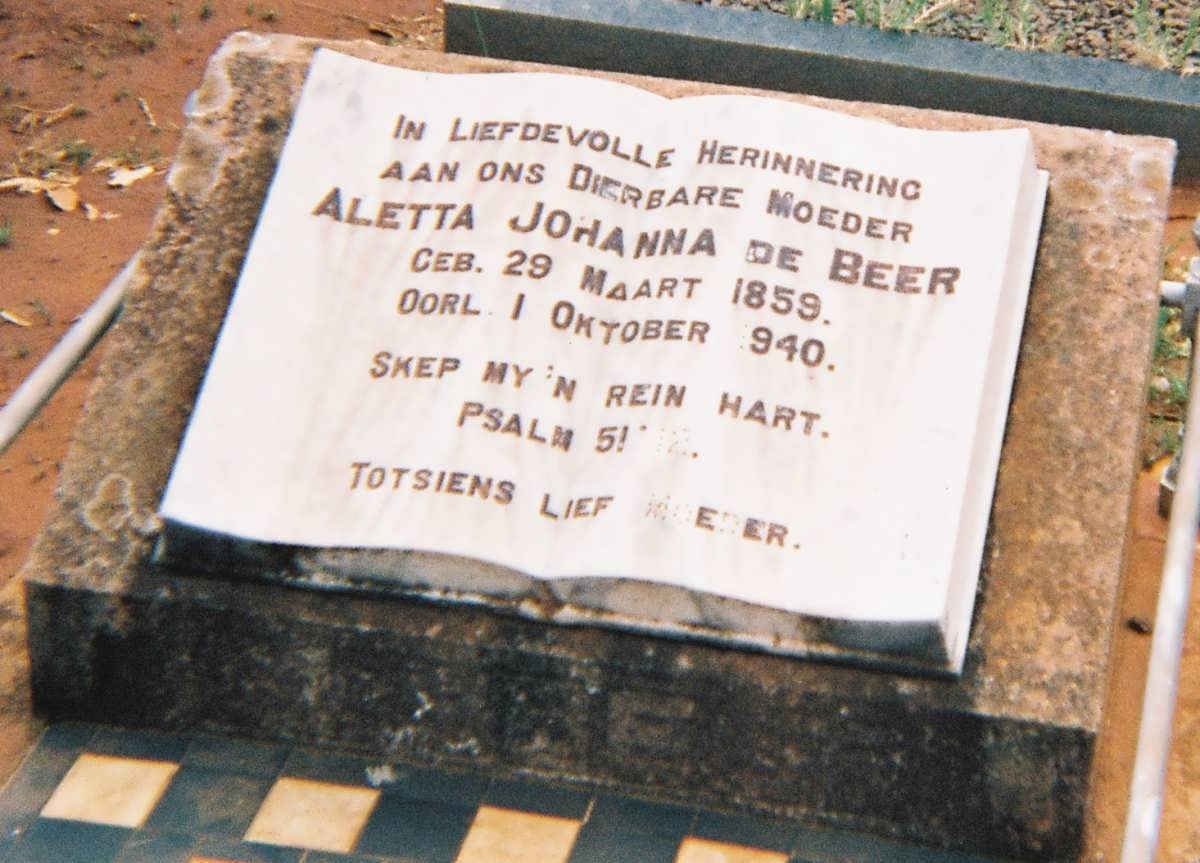 BEER Aletta Johanna, de 1859-1940