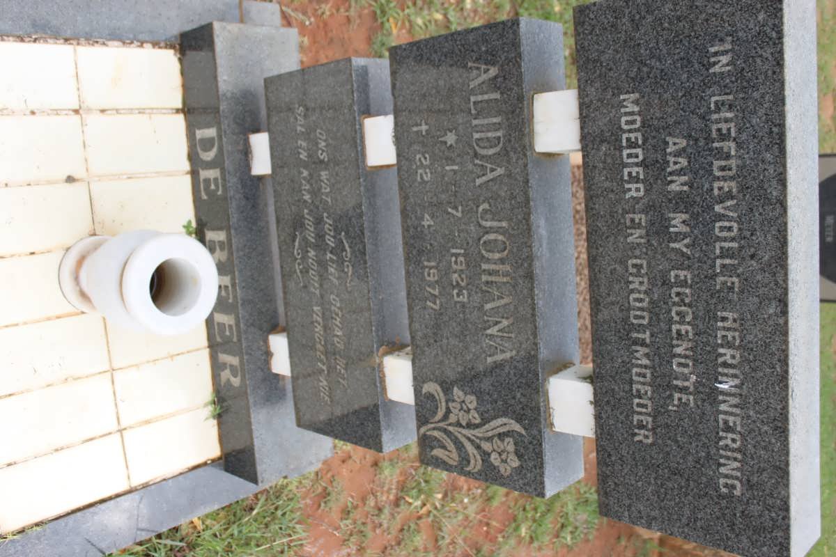 BEER Alida Johana, de 1923-1977