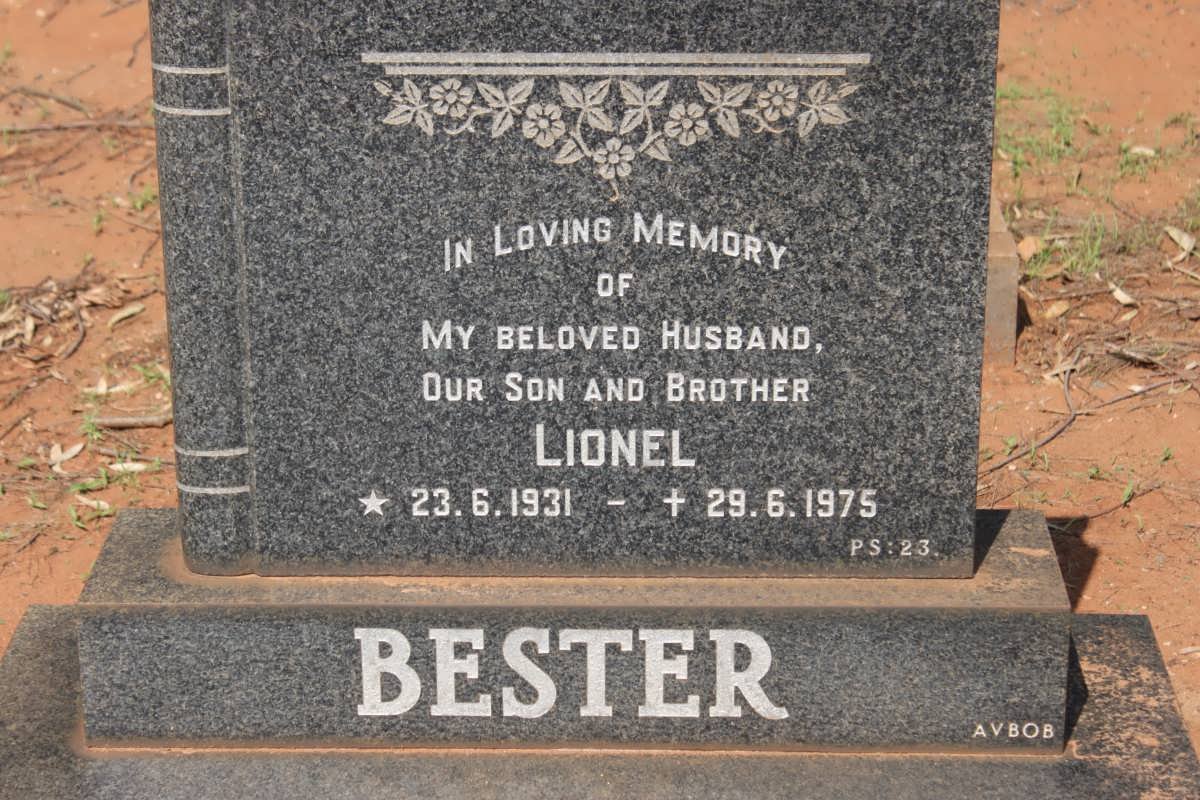 BESTER Lionel 1931-1975