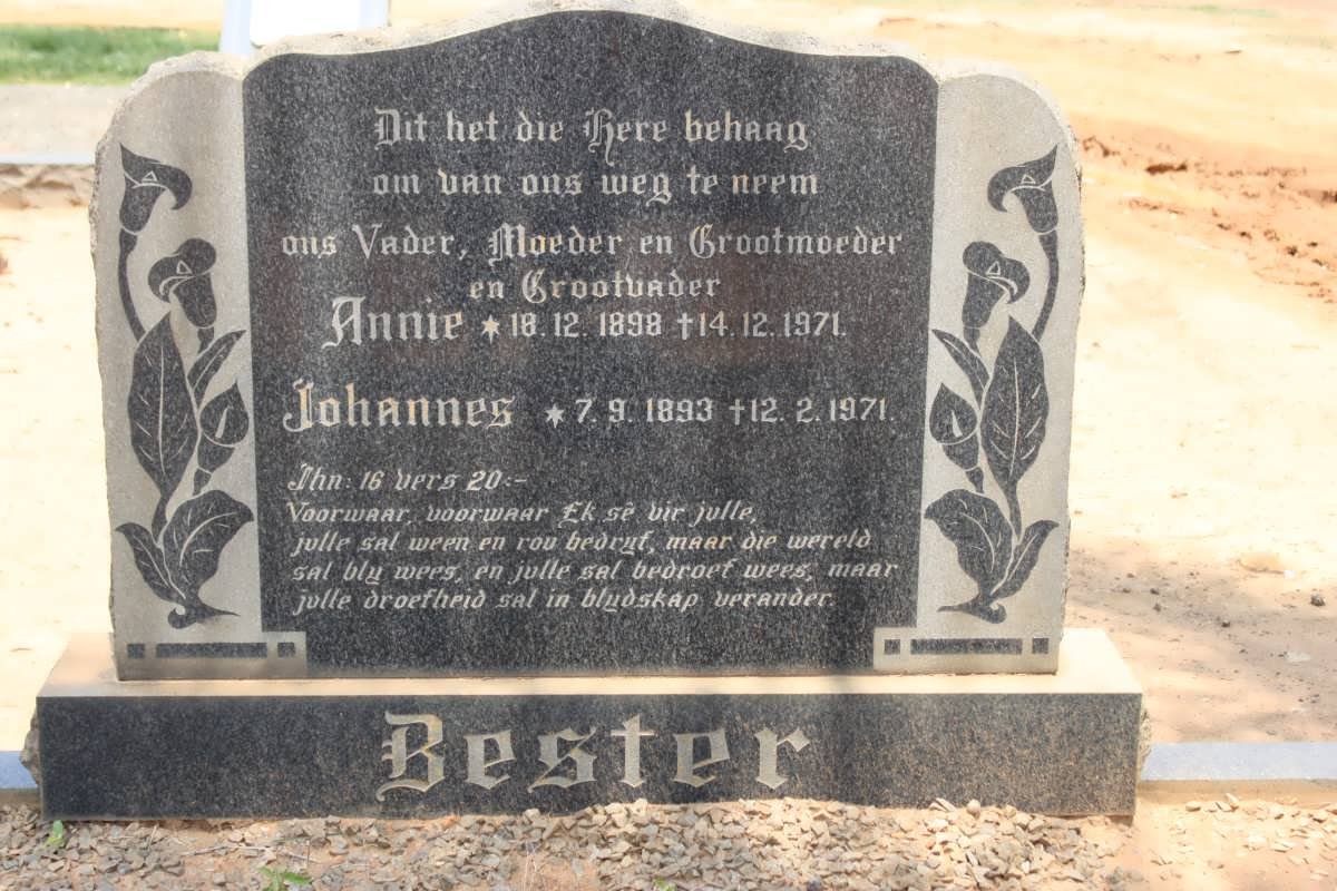 BESTER Johannes 1893-1971 &amp; Annie 1898-1971