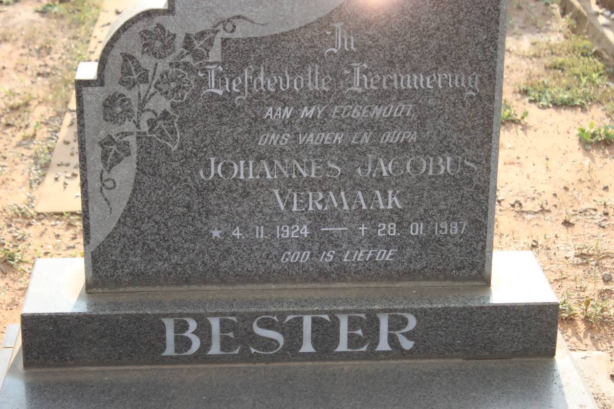 BESTER Johannes Jacobus Vermaak 1924-1987