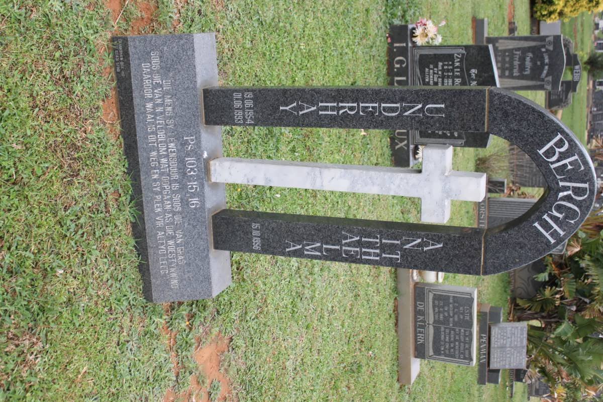 BERGH Underhay 1954-1993 &amp; Anita Thelma 1956-