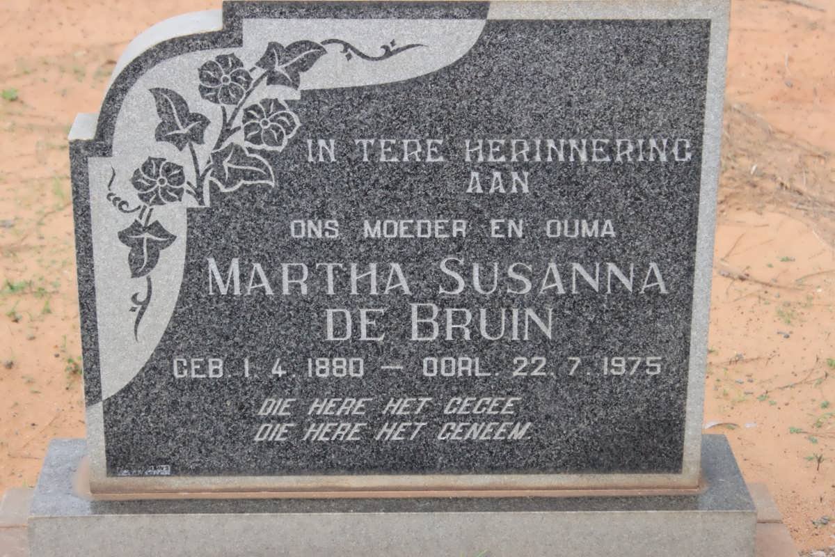 BRUIN Martha Susanna, de 1880-1975