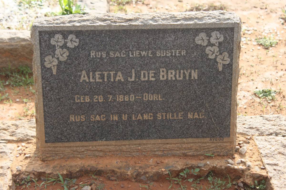 BRUYN Aletta J., de 1880-