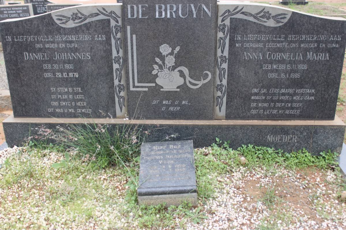 BRUYN Daniel Johannes, de 1900-1978 &amp; Anna Cornelia Maria WEBB 1906-1965