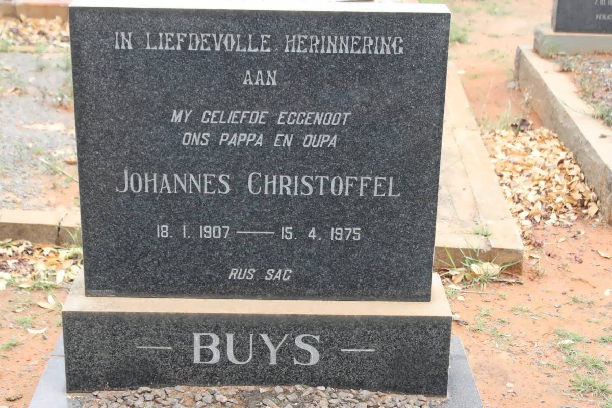 BUYS Johannes Christoffel 1907-1975