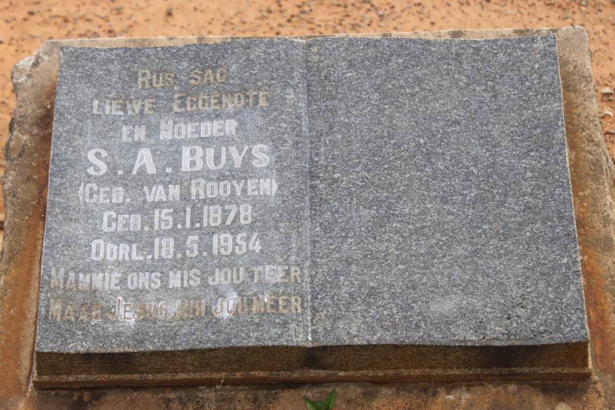 BUYS S.A. nee VAN ROOYEN 1878-1954