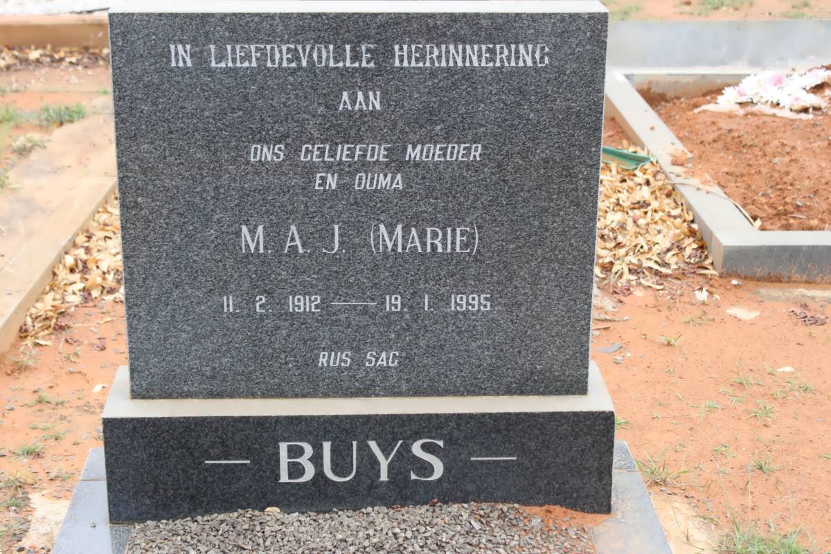 BUYS M.A.J. 1912-1995
