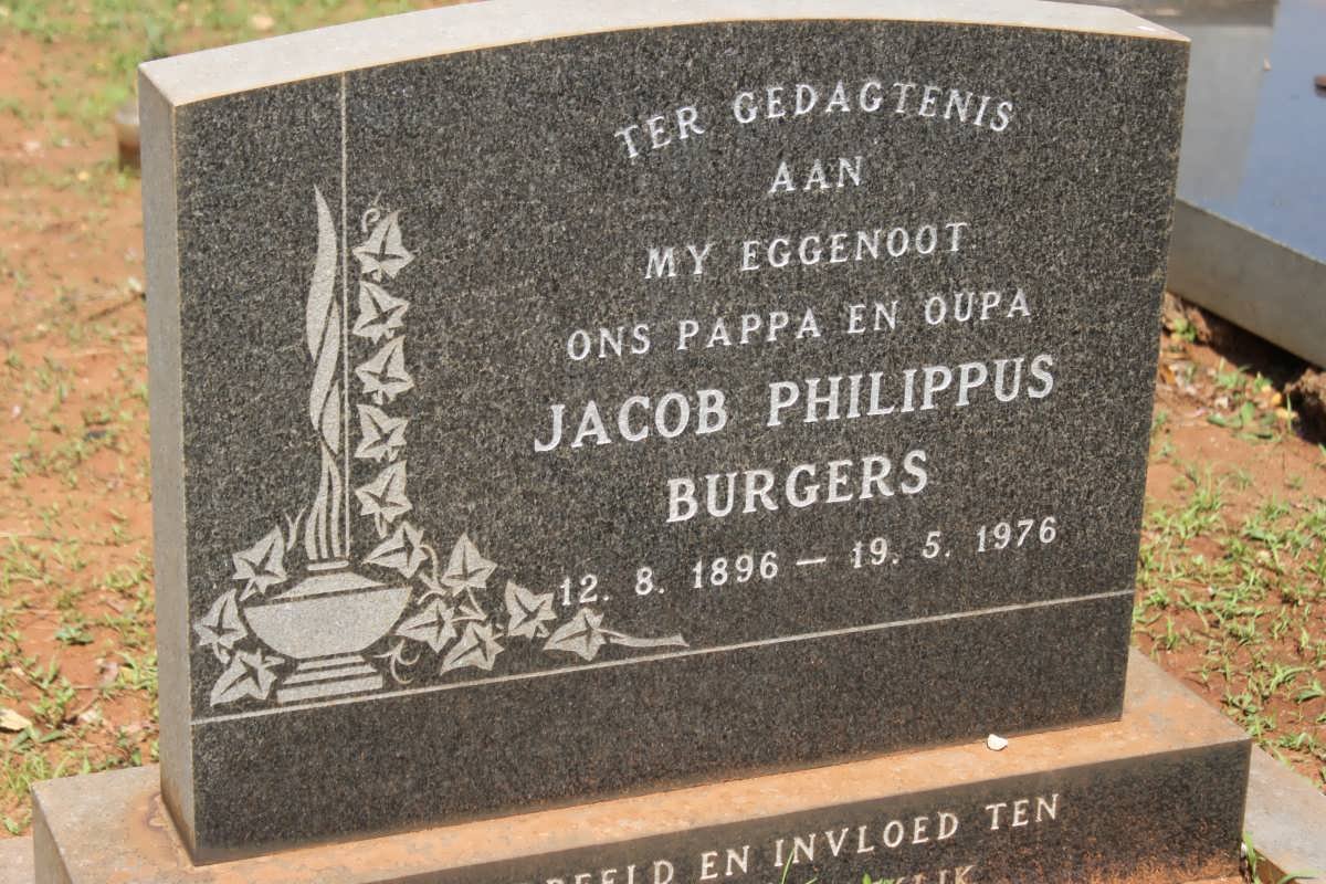 BURGERS Jacob Philippus 1896-1976