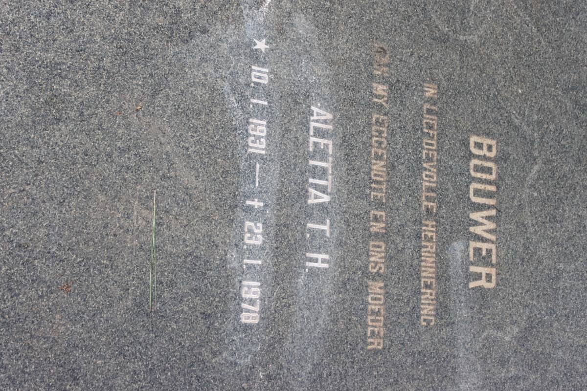 BOUWER Aletta T.H. 1931-1978