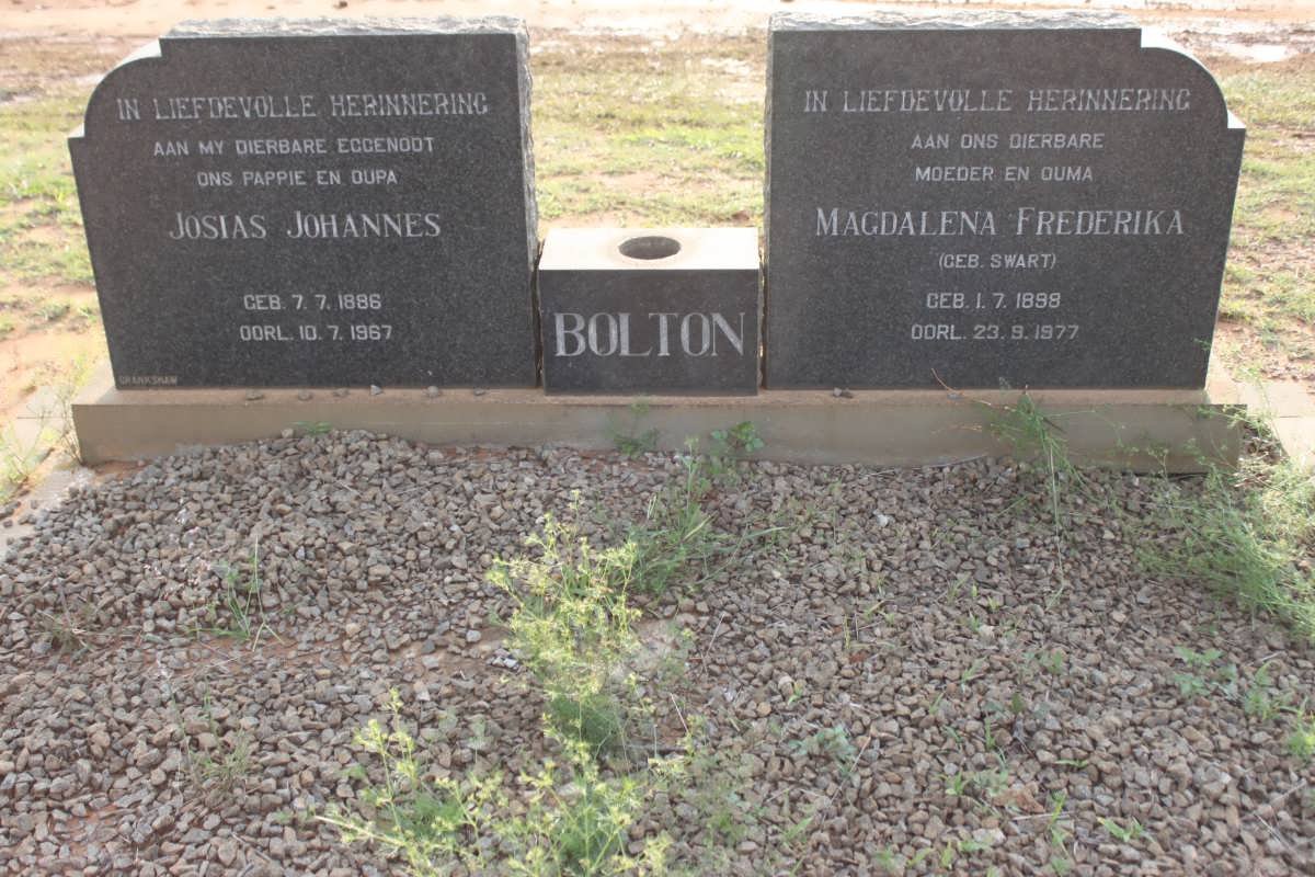 BOLTON Josias Johannes 1886-1967 &amp; Magdalena Frederika SWART 1898-1977