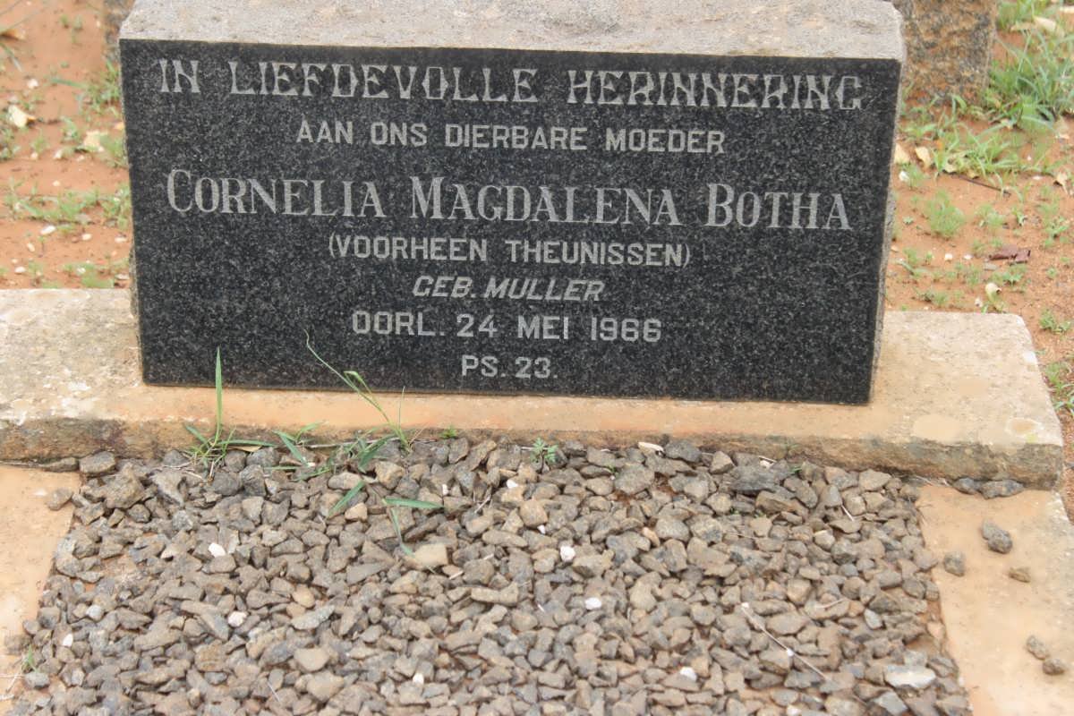 BOTHA Cornelia Magdalena formerly THEUNISSEN nee MULLER -1966
