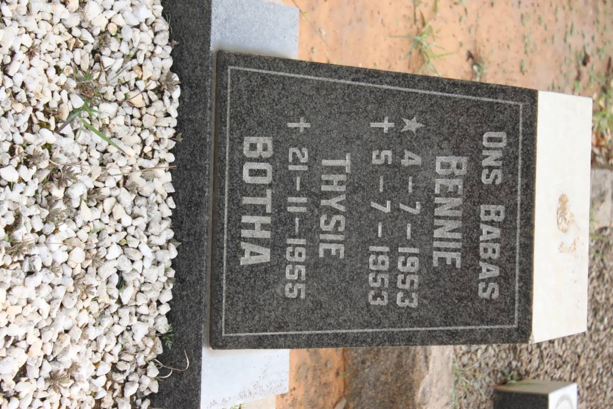 BOTHA Bennie 1953-1953 :: BOTHA Thysie 1953-1955