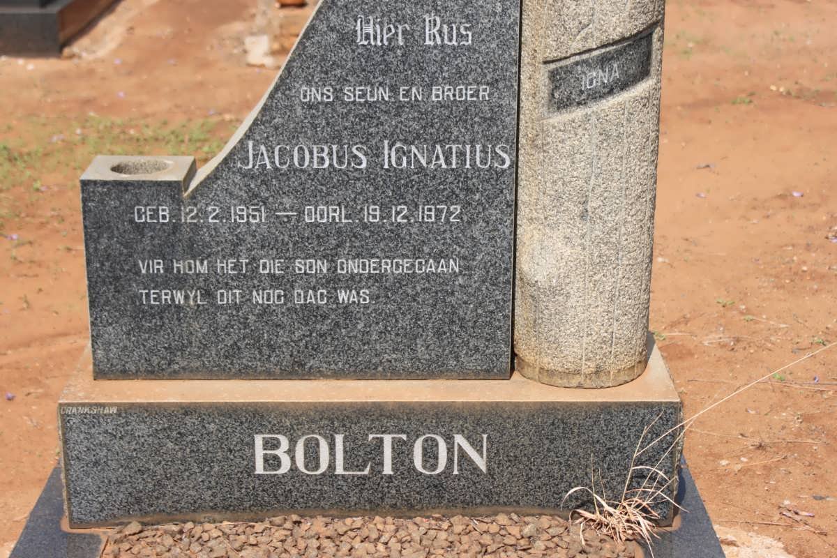 BOLTON Jacobus Ignatius 1951-1972