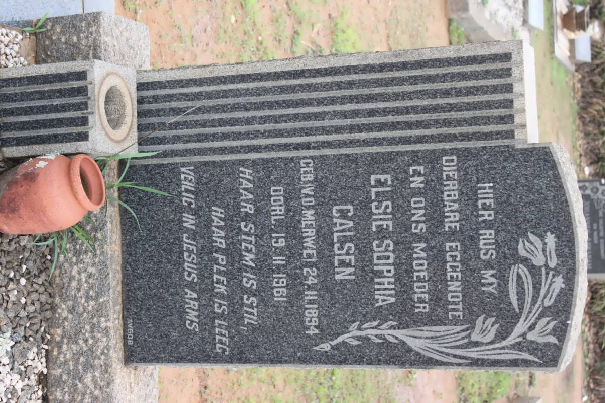 CALSEN Elsie Sophia nee V.D. MERWE 1894-1961