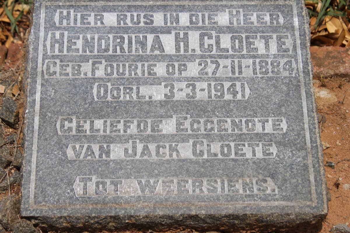 CLOETE Hendrina H. 1884-1941