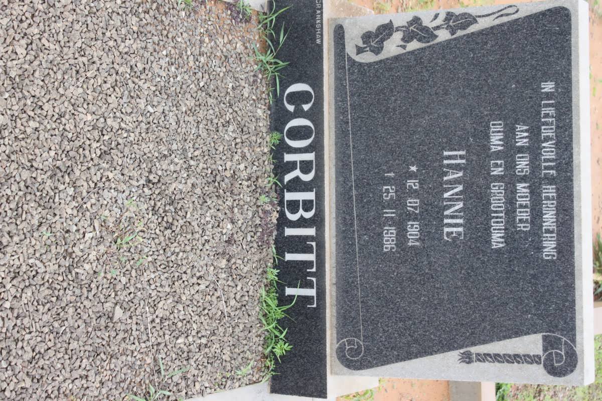 CORBITT Hannie 1904-1986