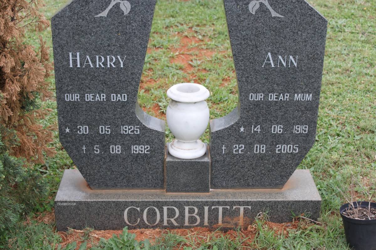 CORBITT Harry 1925-1992 &amp; Ann 1919-2005