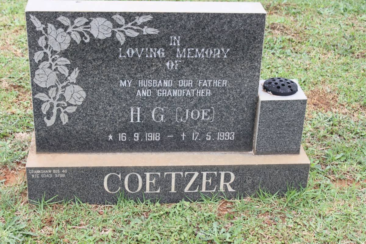 COETZER H.G. 1918-1993