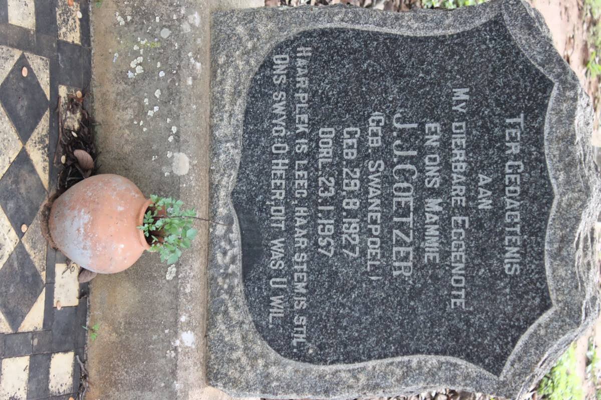 COETZER J.J. nee SWANEPOEL 1927-1957