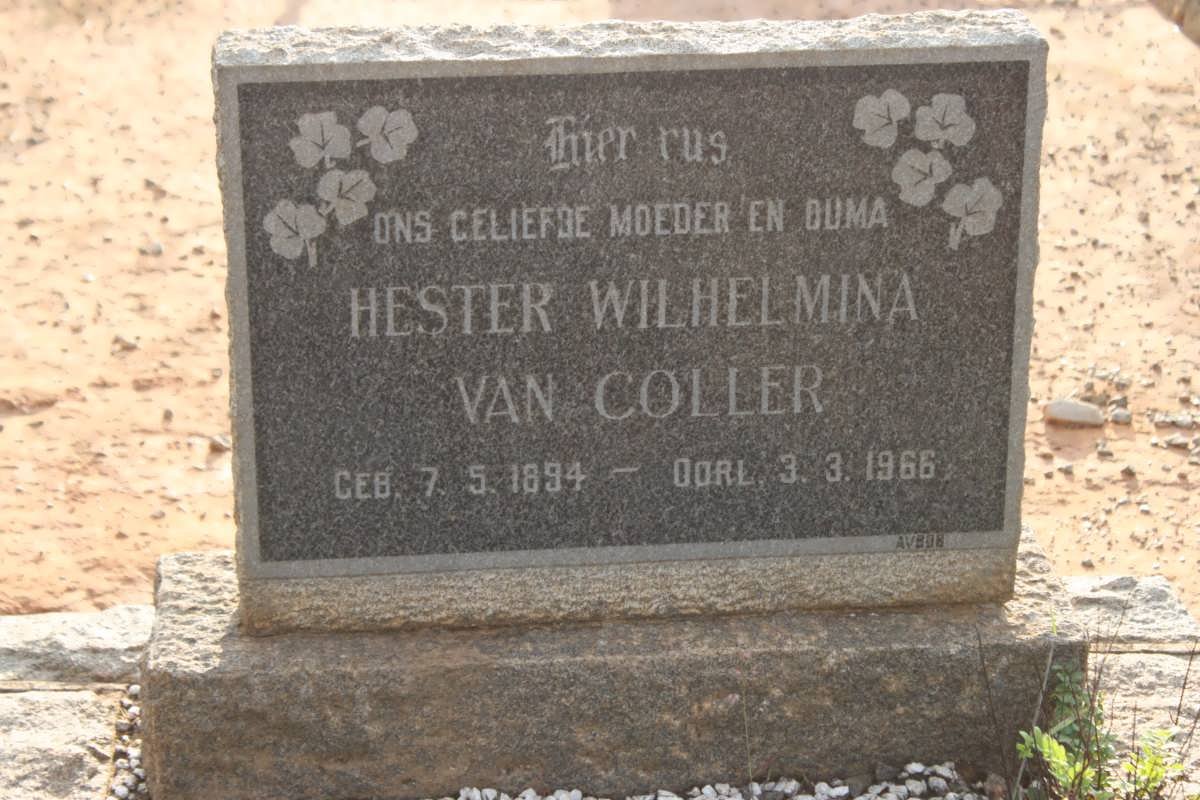 COLLER Hester Wilhelmina, van 1894-1966