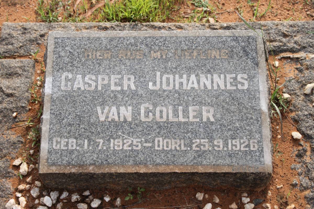 COLLER Casper Johannes, van 1925-1926