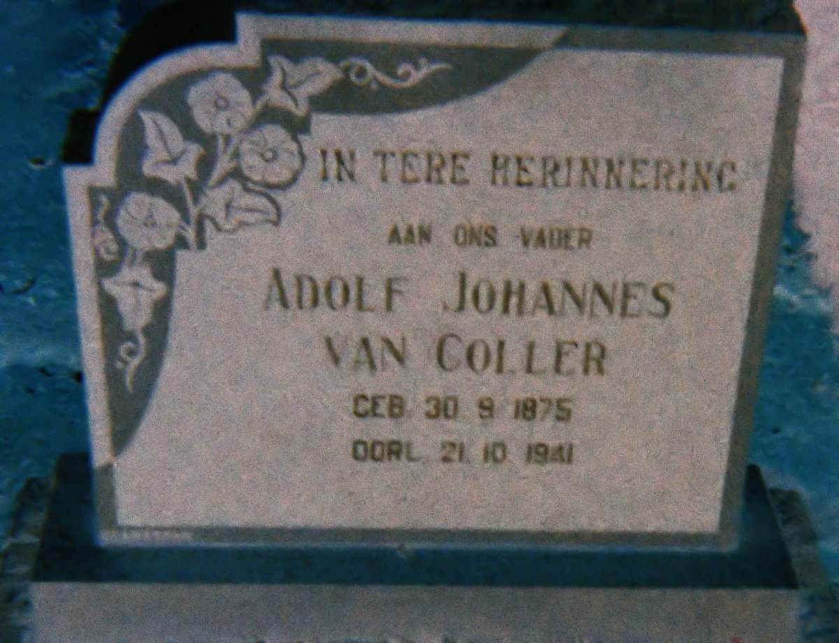 COLLER Adolf Johannes, van 1875-1941