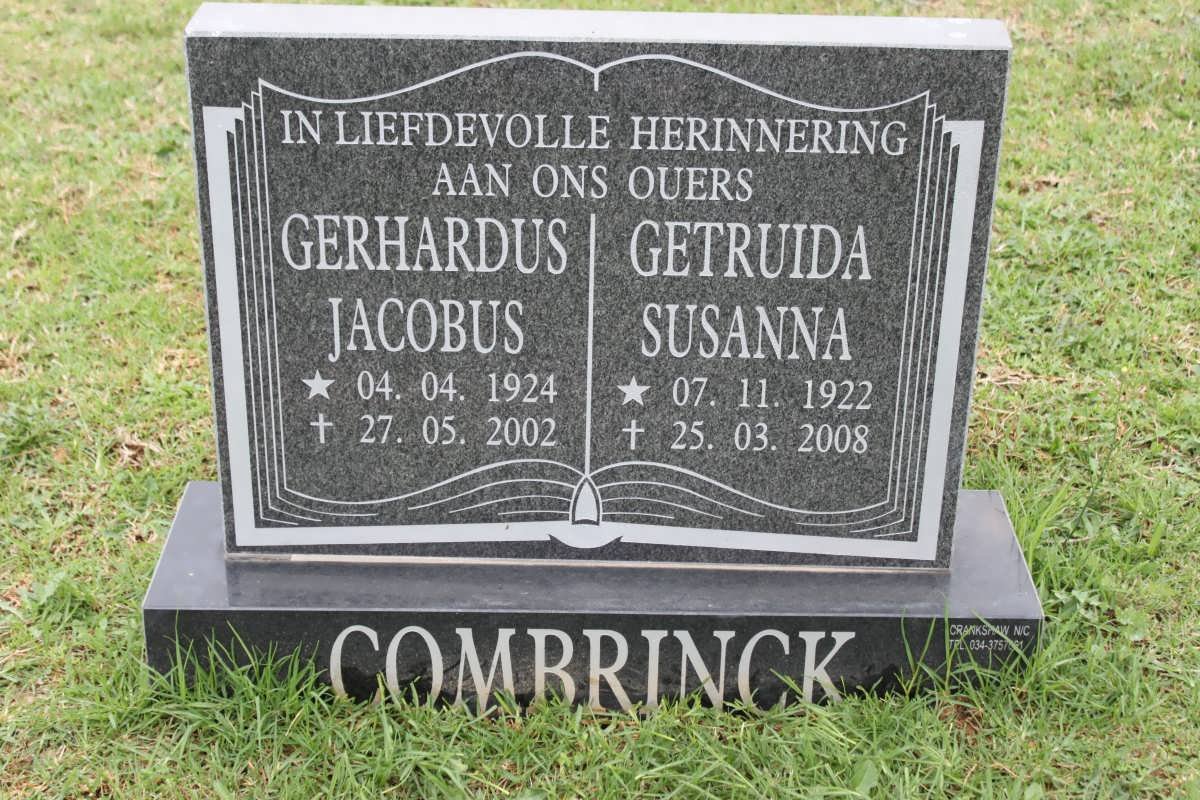 COMBRINCK Gerhardus Jacobus 1924-2002 &amp; Gertruida Susanna 1922-2008