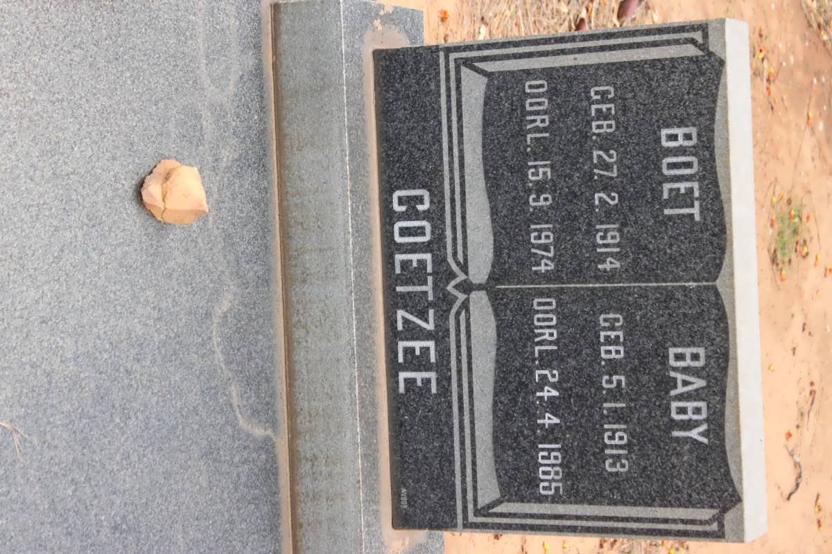 COETZEE Boet 1914-1974 &amp; Baby 1913-1985