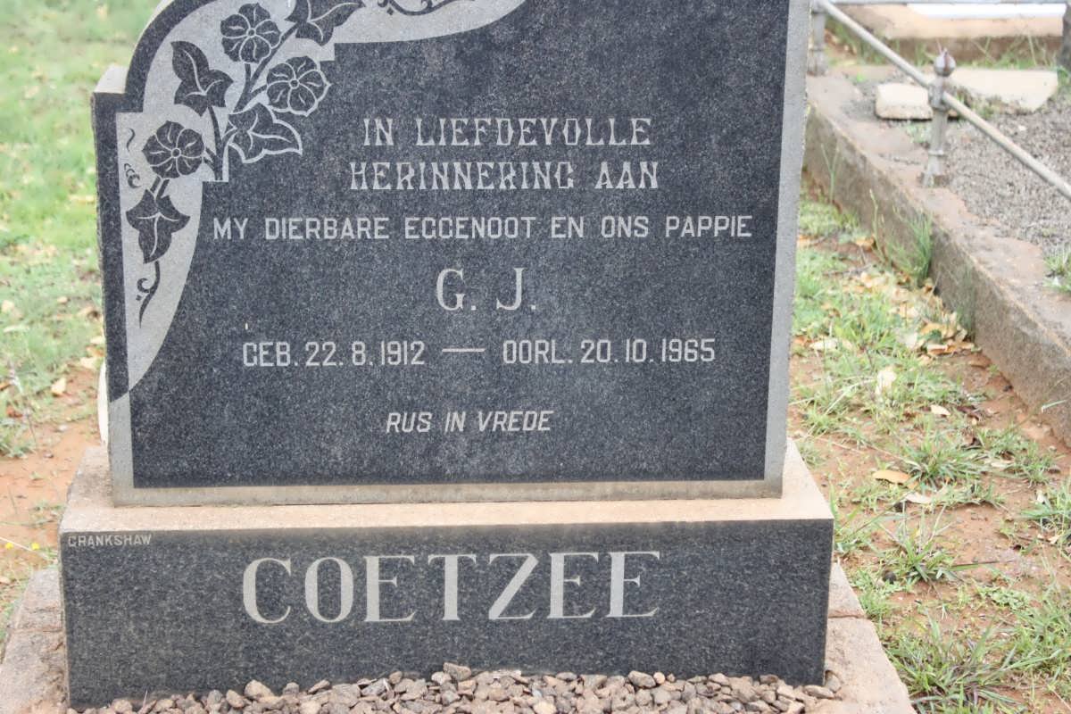 COETZEE G.J. 1912-1965