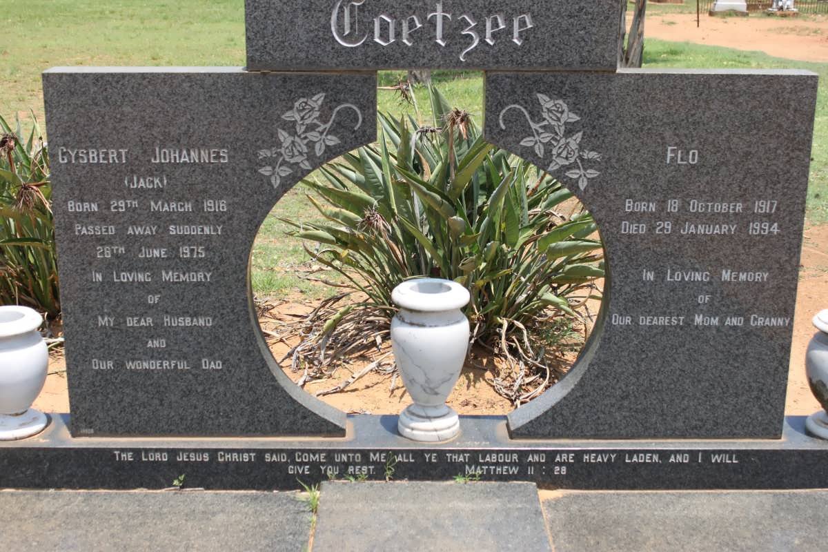 COETZEE Gysbert Johannes 1916-1975 &amp; Flo 1917-1994