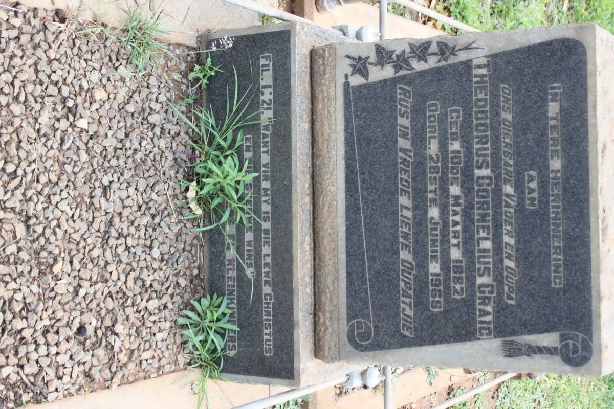 CRAIG Theodorus Cornelius 1882-1968