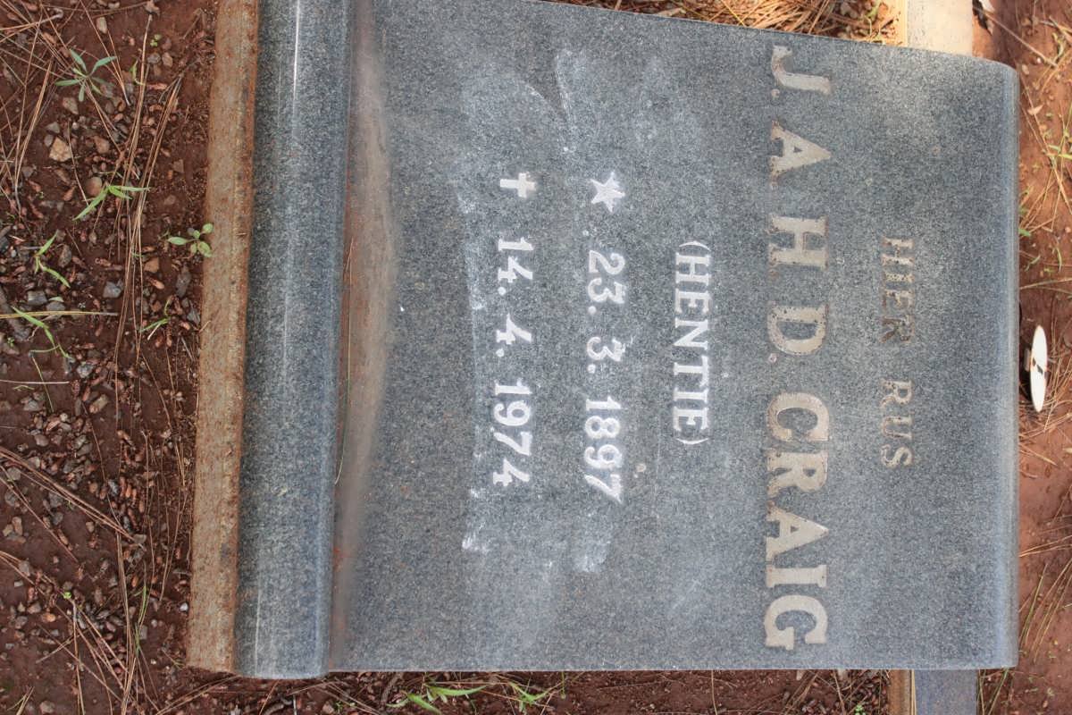 CRAIG J.A.H.D. 1897-1974