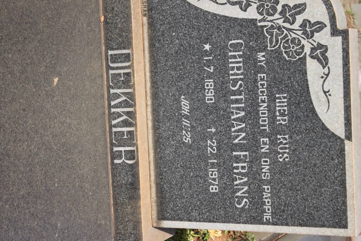 DEKKER Christiaan Frans 1890-1978