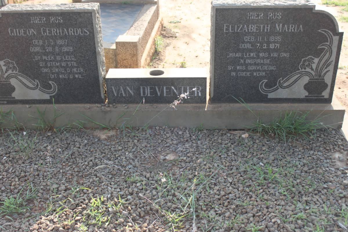 DEVENTER Gideon Gerhardus, van 1887-1969 &amp; Elizabeth Maria 1895-1971