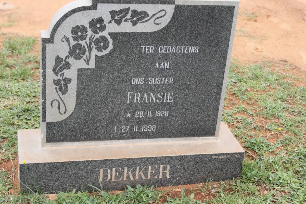 DEKKER Fransie 1928-1998