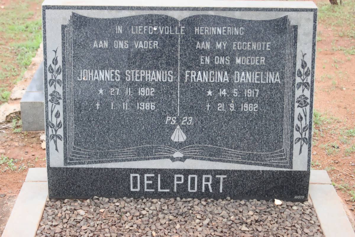 DELPORT Johannes Stephanus 1902-1986 &amp; Francina Danielina 1917-1982