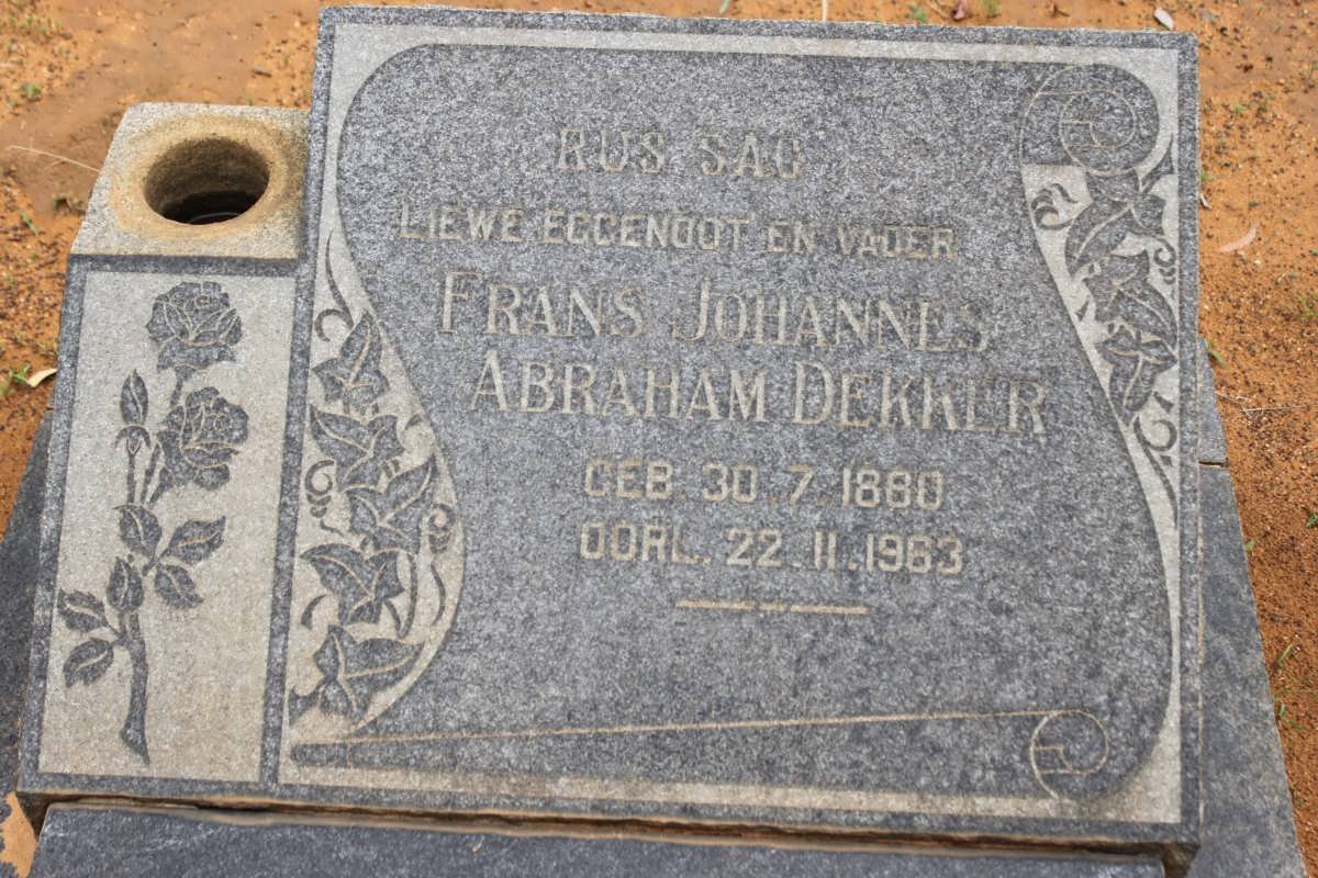 DEKKER Frans Johannes Abraham 1880-1963